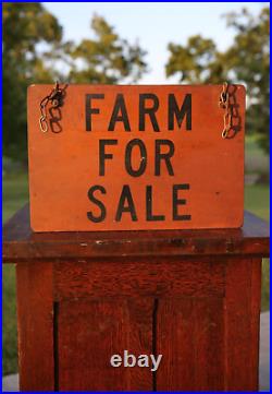 Vintage Farm house Advertising Wood Sign Hand Painted with Chain Brackets