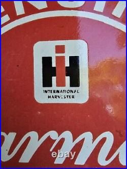 Vintage Farmall Porcelain Double-sided Flange Sign International Harvester