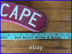 Vintage Fire Escape Sign Wood Hand Painted 1940s Double Side