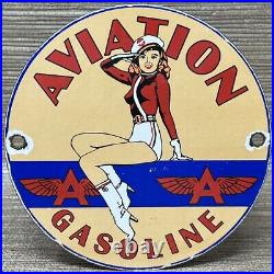 Vintage Flying A Aviation Gasoline Porcelain Sign Motor Oil Gas Station Pump