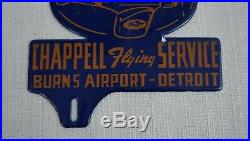 Vintage Flying Aviation Gasoline Porcelain Sign Gas Oil Airplane Plate Topper