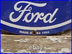 Vintage Ford Bronco Porcelain Sign 30 Automobile Dealer Gas Motor Oil Service