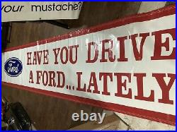 Vintage Ford Dealership Banner Sign Showroom Gas Oil Advertising Large