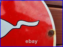 Vintage Ford Porcelain Sign Mustang V8 Motor Race Car Gas Oil Sport Automobile