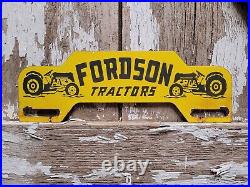 Vintage Fordson Tractor Porcelain Sign Farm Topper Oil Gas Pump Station Service