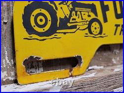 Vintage Fordson Tractor Porcelain Sign Farm Topper Oil Gas Pump Station Service