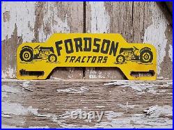 Vintage Fordson Tractor Porcelain Sign Farm Topper Oil Gas Pump Station Service