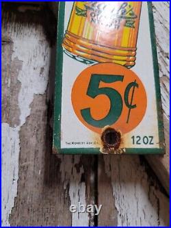 Vintage Franks Orange Nectar Porcelain Sign Beverage Soda Juice Bottled Drink