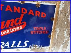 Vintage Freeland Overalls Porcelain Sign Clothing Union Made Textile Factory 30