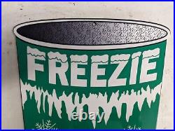 Vintage Freezie Heavy Metal Icee Porcelain Advertising Sign Ice Cream