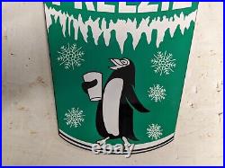 Vintage Freezie Heavy Metal Icee Porcelain Advertising Sign Ice Cream