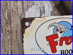 Vintage Frostie Root Beer Porcelain Sign Door Push Cola Soda Beverage Pop Drink