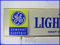 Vintage GE GENERAL ELECTRIC Light Bulbs Advertising Sign Double Sided 42.25 L