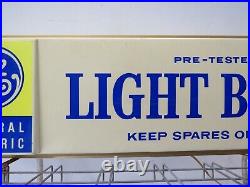 Vintage GE GENERAL ELECTRIC Light Bulbs Advertising Sign Double Sided 42.25 L