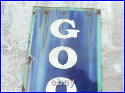 Vintage GOODRICH TIRES Porcelain GAS & OIL Vertical Advertising SIGN
