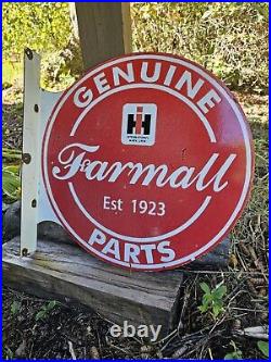 Vintage Giant Porcelain Double-sided Flange Sign Rare Find Vintage Giant Porcelain Double-sided Flange Sign Rare Find