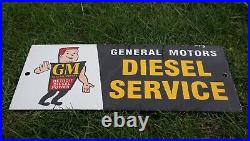 Vintage Gm General Motors Porcelain Sign Rare Gas Oil Service Station Pump Ad