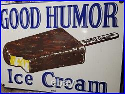 Vintage Good Humor Porcelain Sign 30 Old 1957 Ice Cream Parlor Dairy Food Store