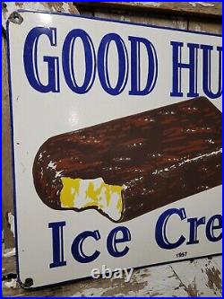 Vintage Good Humor Porcelain Sign 30 Old 1957 Ice Cream Parlor Dairy Food Store