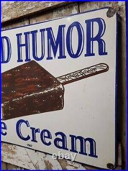 Vintage Good Humor Porcelain Sign 30 Old 1957 Ice Cream Parlor Dairy Food Store