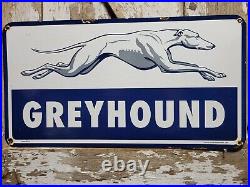 Vintage Greyhound Porcelain Sign Old 1959 Bus Transportation Transit 30 2sided Vintage Greyhound Porcelain Sign Old 1959 Bus Transportation Transit 30 2sided