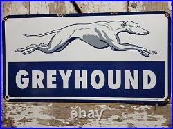 Vintage Greyhound Porcelain Sign Old 1959 Bus Transportation Transit 30 2sided Vintage Greyhound Porcelain Sign Old 1959 Bus Transportation Transit 30 2sided