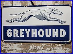 Vintage Greyhound Porcelain Sign Old 1959 Bus Transportation Transit 30 2sided Vintage Greyhound Porcelain Sign Old 1959 Bus Transportation Transit 30 2sided