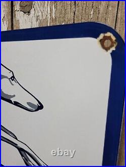 Vintage Greyhound Porcelain Sign Old 1959 Bus Transportation Transit 30 2sided Vintage Greyhound Porcelain Sign Old 1959 Bus Transportation Transit 30 2sided