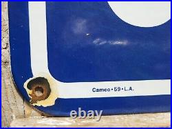 Vintage Greyhound Porcelain Sign Old 1959 Bus Transportation Transit 30 2sided Vintage Greyhound Porcelain Sign Old 1959 Bus Transportation Transit 30 2sided