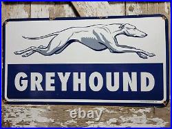 Vintage Greyhound Porcelain Sign Old 1959 Bus Transportation Transit 30 2sided Vintage Greyhound Porcelain Sign Old 1959 Bus Transportation Transit 30 2sided