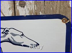 Vintage Greyhound Porcelain Sign Old 1959 Bus Transportation Transit 30 2sided Vintage Greyhound Porcelain Sign Old 1959 Bus Transportation Transit 30 2sided