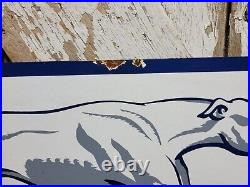 Vintage Greyhound Porcelain Sign Old 1959 Bus Transportation Transit 30 2sided Vintage Greyhound Porcelain Sign Old 1959 Bus Transportation Transit 30 2sided