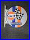 Vintage-Gulf-Gasoline-Racing-Double-sided-Flange-Porcelain-Gas-Sign-01-mntc