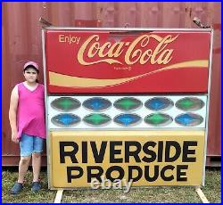 Vintage Hanging Coca-cola Coke Lighted Double Sided Sign. SEE UPDATE INFO