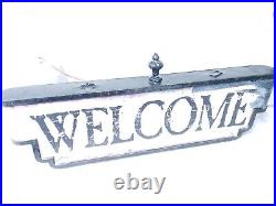 Vintage Hanging Store Front Entrance Sidewalk Blade Sign Advertisement Shop