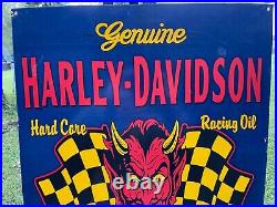 Vintage Harley Davidson Motorcycle Gasoline Porcelain Service Station Plate Sign