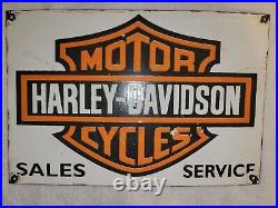 Vintage Harley Davidson Motorcycles Porcelain Sign Dealer Sign Gas Oil Indian
