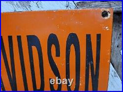 Vintage Harley Davidson Porcelain Sign Motorcycle Dealer Garage Service Gas Oil