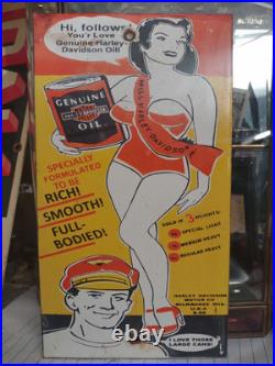 Vintage Harley Davidson Porcelain Sign Motorcycle Girl Dealer Sales Bike Service Vintage Harley Davidson Porcelain Sign Motorcycle Girl Dealer Sales Bike Service