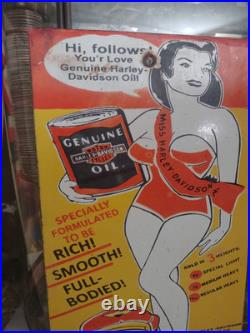 Vintage Harley Davidson Porcelain Sign Motorcycle Girl Dealer Sales Bike Service Vintage Harley Davidson Porcelain Sign Motorcycle Girl Dealer Sales Bike Service