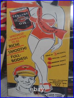 Vintage Harley Davidson Porcelain Sign Motorcycle Girl Dealer Sales Bike Service Vintage Harley Davidson Porcelain Sign Motorcycle Girl Dealer Sales Bike Service