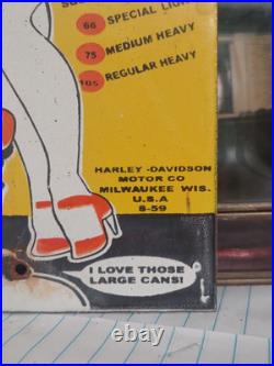 Vintage Harley Davidson Porcelain Sign Motorcycle Girl Dealer Sales Bike Service Vintage Harley Davidson Porcelain Sign Motorcycle Girl Dealer Sales Bike Service