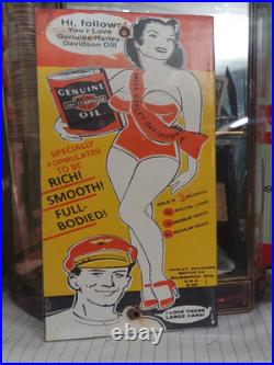 Vintage Harley Davidson Porcelain Sign Motorcycle Girl Dealer Sales Bike Service Vintage Harley Davidson Porcelain Sign Motorcycle Girl Dealer Sales Bike Service