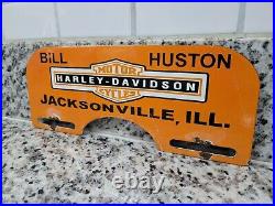 Vintage Harley Davidson Porcelain Sign Motorcycle Tag Topper Dealer Sales Gas