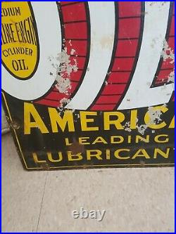 Vintage Harris Oil America's Leading Lubricants Porcelain Sign RARE