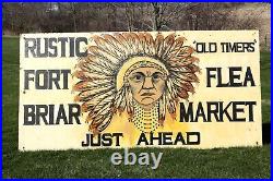 Vintage Indian Highway Road Sign Fleamarket antique road show wood hand painted