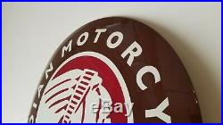 Vintage Indian Motorcycles Porcelain Gas Bike Service Station Convex Dealer Sign