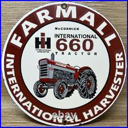 Vintage International Harvester Porcelain Dealer Sign Gasoline Gas Oil Tractor