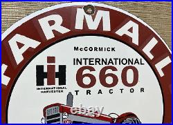 Vintage International Harvester Porcelain Dealer Sign Gasoline Gas Oil Tractor