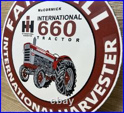 Vintage International Harvester Porcelain Dealer Sign Gasoline Gas Oil Tractor